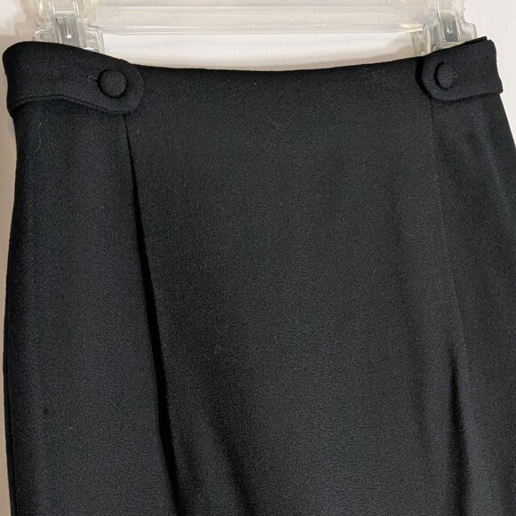 TALBOTS Petites, 100% Pure Wool Short Black Pencil Skirt; Back Zipper; Size 4P - Picture 2 of 6